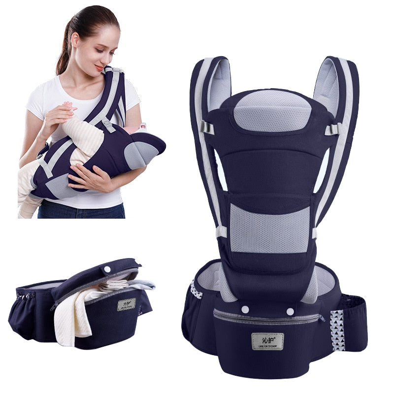 Ergonomische Babytrage - 3-Trage-Model inkl. optimalen Seitenfach