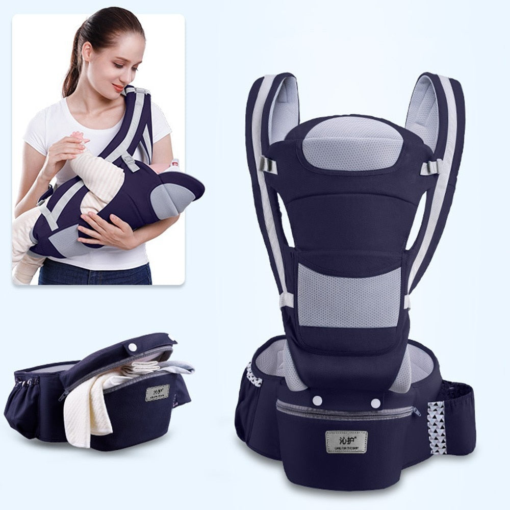 Ergonomische Babytrage - 3-Trage-Model inkl. optimalen Seitenfach