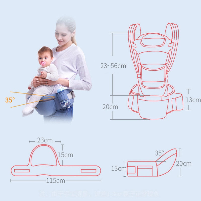 Ergonomische Babytrage - 3-Trage-Model inkl. optimalen Seitenfach