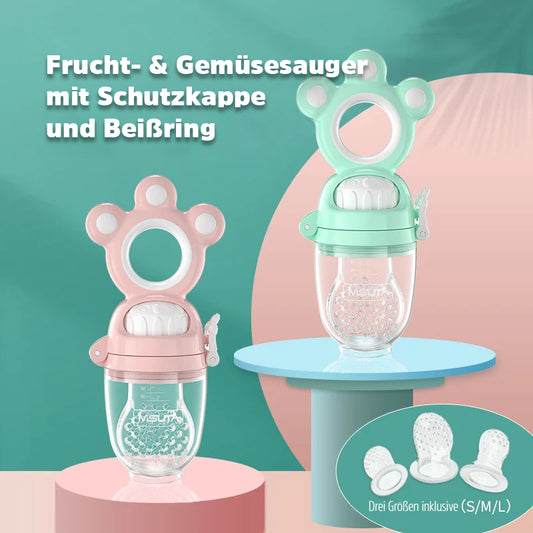 Frucht- & Gemüsesauger für Babies mit Schutzkappe und Beißring