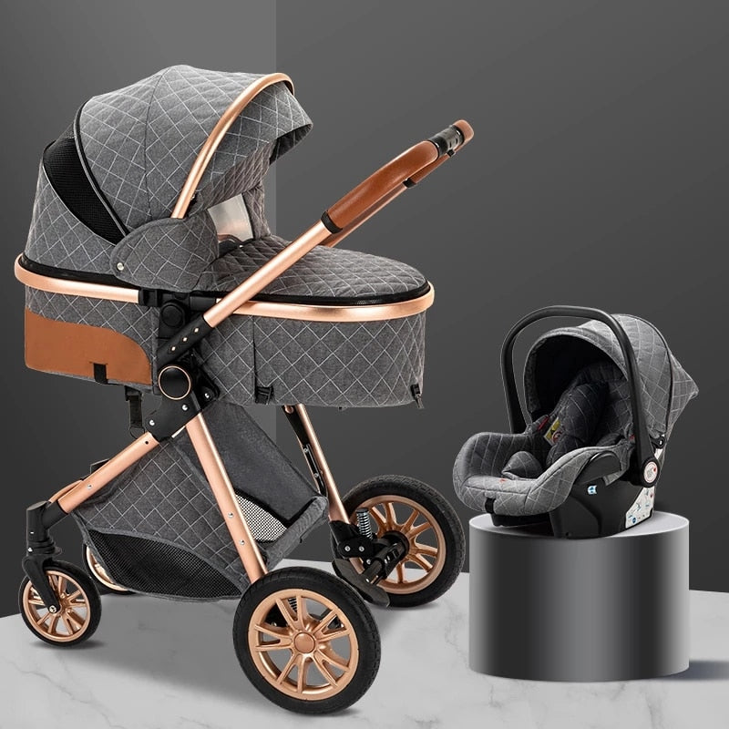 YAZOCO - Kinderwagen inkl. Babywanne (Sportsitz) und Babyschale